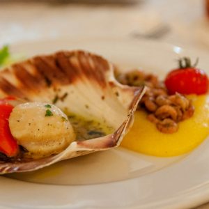 cooked food on white ceramic plate